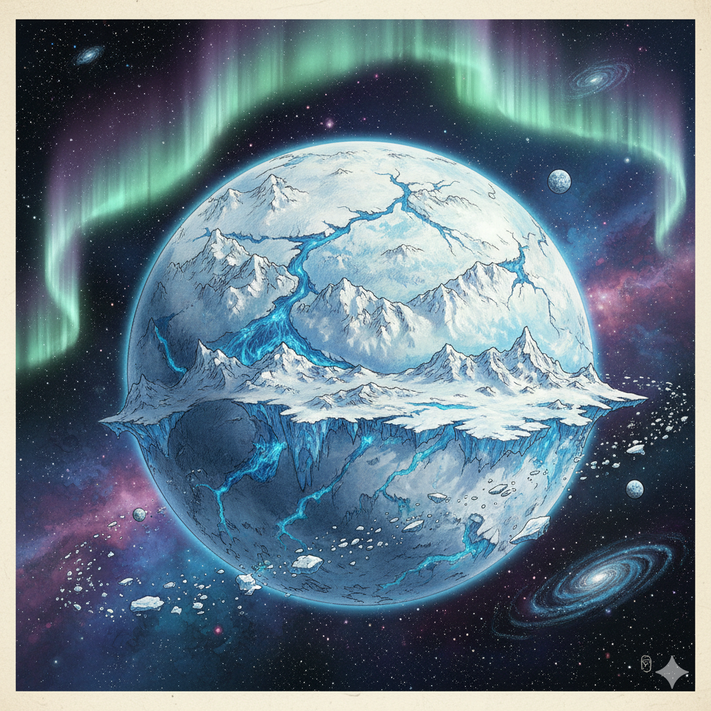 Ilustración de un mundo de la saga